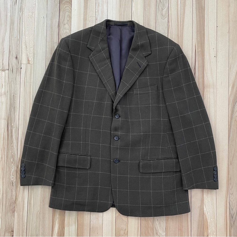 Ralph Lauren Purple Label 100% Cashmere Windowpane Blazer - Size 42